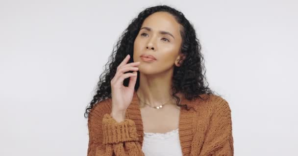 Idee Schwarze Frau Und Denken Mit Entscheidung Chance Und Mädchen — Stockvideo
