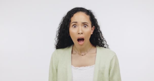 Überraschung Klatsch Und Tratsch Und Nachrichten Mit Dem Gesicht Einer — Stockvideo