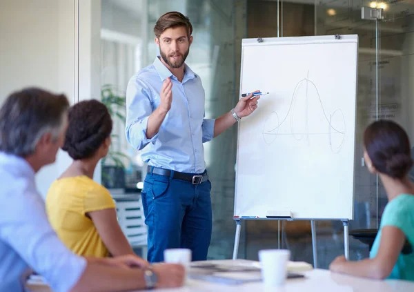 You Know What Means Handsome Young Man Giving Business Presentation — Stock Photo, Image