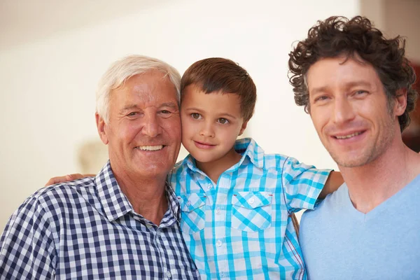 Rapazes Estão Juntos Hoje Retrato Menino Com Pai Avô — Fotografia de Stock