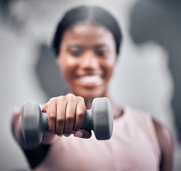 Weights Fitness Black Woman Training Gym Body Motivation Muscle Exercise — Stock Photo, Image