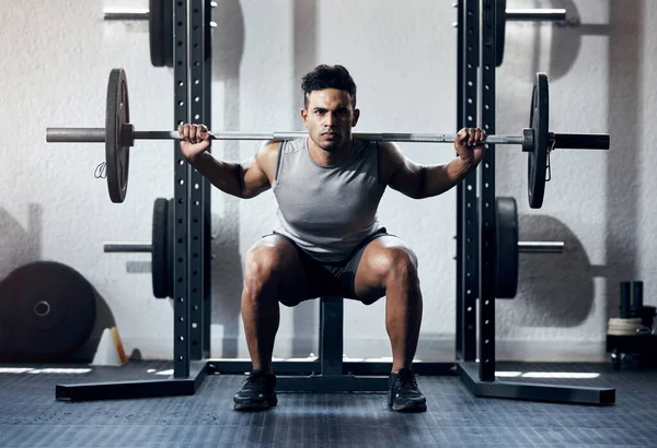 Tyngdlyftning Gym Och Man Stark Träning Träning Och Träningskropp Fitness — Stockfoto