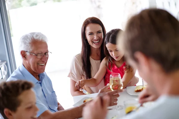 Sharing Meal Loved Ones Multi Generational Family Having Meal Together — Stock Photo, Image
