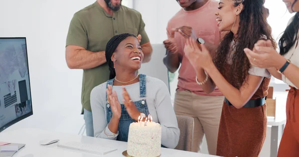 Birthday Celebration Team Office People Love Congratulations Success Creative Fun — 스톡 사진