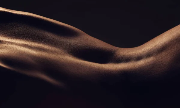 Espalda Desnuda Piel Silueta Estética Oscura Con Salud Sombra Creativo — Foto de Stock
