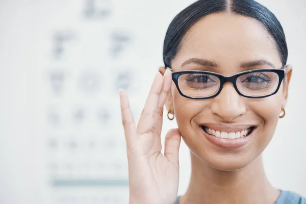 Zákazník Portrét Nebo Brýle Pro Péči Oči Zdravotní Wellness Nebo — Stock fotografie