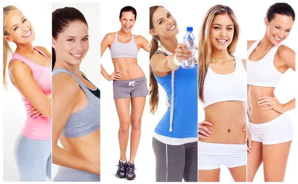 Making Body Perfect Composite Shot Group Fit Women Exercise Clothing — Stock Photo, Image