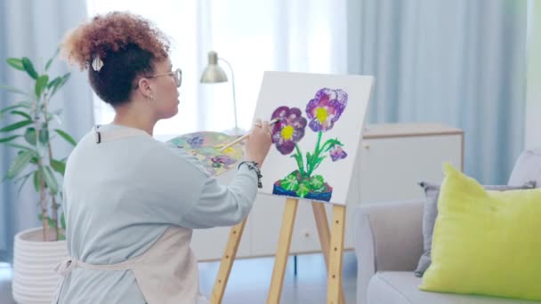 Malowanie Kreatywne Artystyczne Kobiece Salonie Dla Hobby Ekspresji Własnej Lub — Wideo stockowe