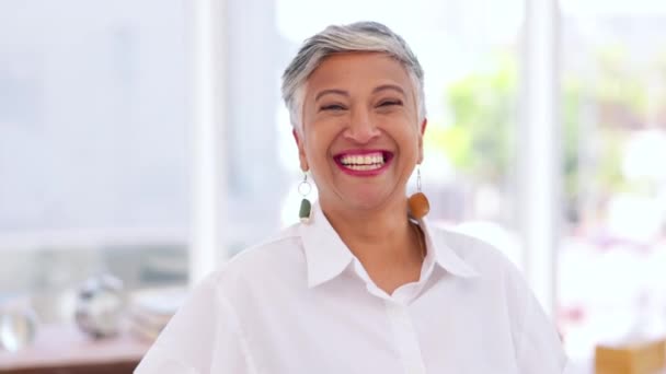 Obchodní Žena Smějící Nebo Portrét Moderní Kanceláři Pro Nás Firemní — Stock video