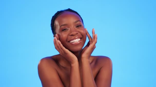 Face Mulher Negra Cuidados Com Pele Para Brilho Beleza Bem — Vídeo de Stock