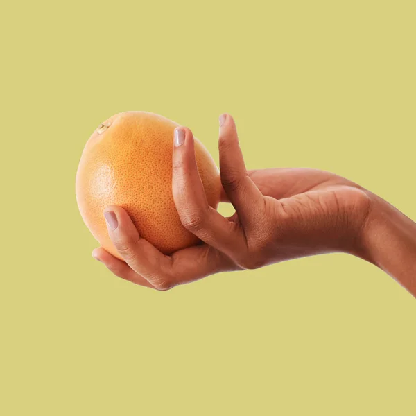 Mains Orange Fruits Pour Vitamine Régime Alimentaire Sain Nutrition Sur — Photo