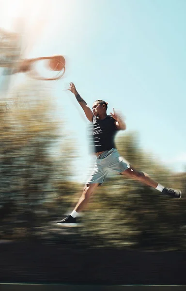 Баскетбол Спорт Цілі Людиною Стрибати Парку Придворних Тренувань Фітнесу Здоров — стокове фото