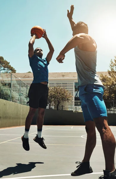 Basketbal Sport Spel Man Schieten Voor Doel Fitness Oefening Training — Stockfoto