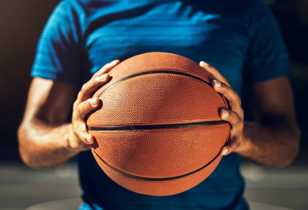 Hands Basketball Sports Man Ready Outdoor Match Game Training Athletic — Stock Photo, Image