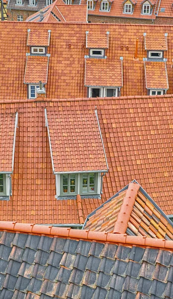 German Village Rooftops Rooftops Old Buildings Former East Germany — Stock Photo, Image