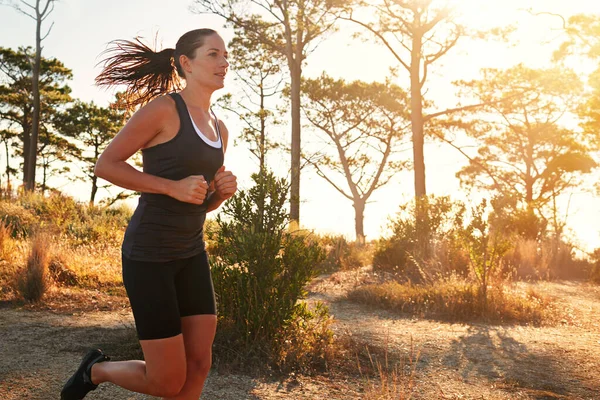 Trail Running Adventures Young Woman Doing Trail Run — Stock Photo, Image