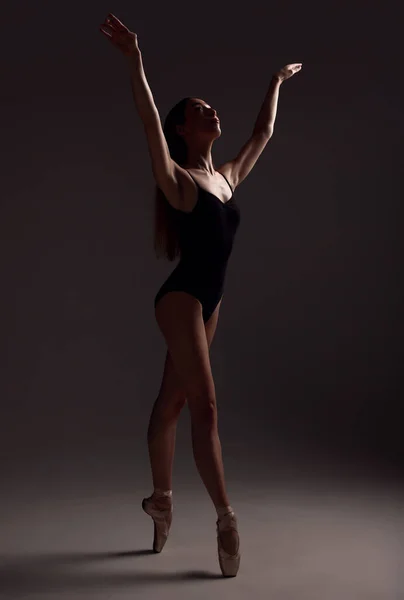 Ballet Femme Danseuse Avec Routine Fitness Entraînement Pour Performance Sur — Photo