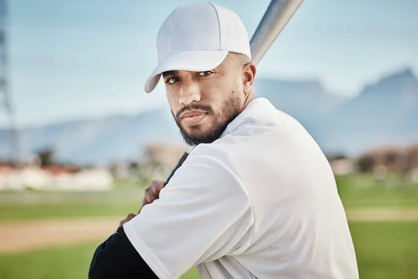 Bateador Béisbol Retrato Cara Hombre Una Competición Juego Partido Entrenamiento — Foto de Stock