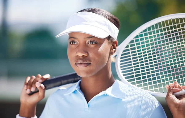 Мислення Тенісні Види Спорту Чорношкіра Жінка Вулиці Матчу Гри Змагань — стокове фото