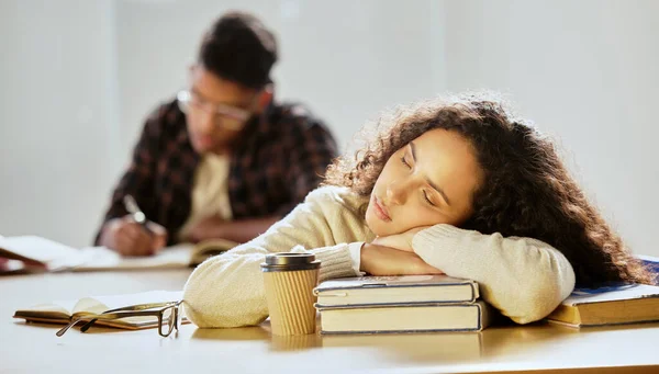 Studying Can Exhausting Cropped Shot Attractive Young Female College Student — 스톡 사진