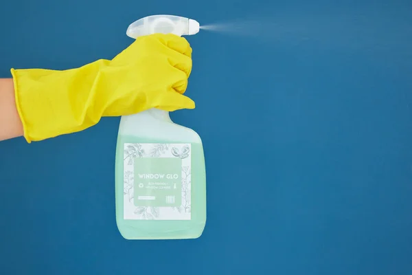 Mano Spray Detergente Para Limpieza Higiene Antibacteriano Químico Sobre Fondo — Foto de Stock