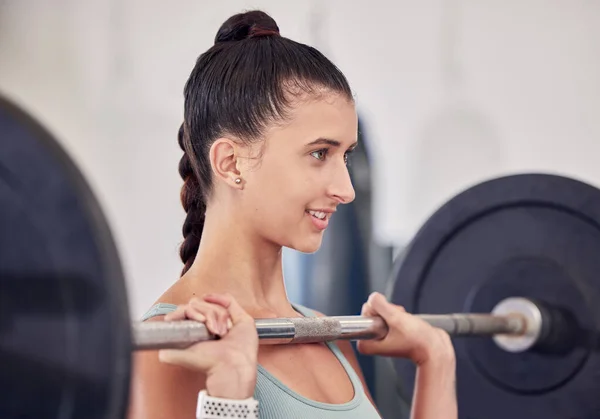 Fitness Vücut Geliştirme Halter Spor Salonundaki Kadın Vücut Geliştirme Aktif — Stok fotoğraf