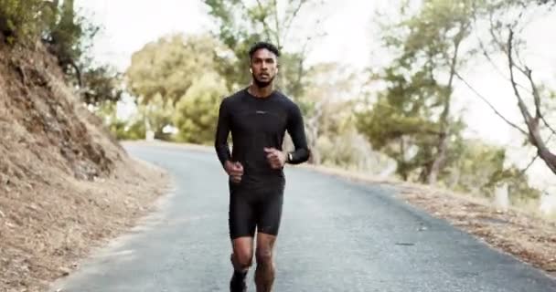Fitness Run Man Outdoor Training Training Voor Wellness Frisse Lucht — Stockvideo