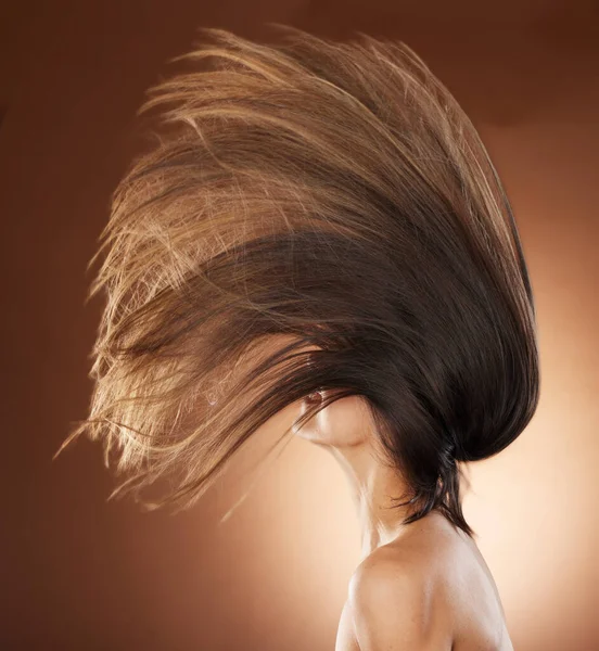 Krása Péče Vlasy Salon Flip Ženy Pro Šampon Zdraví Keratin — Stock fotografie