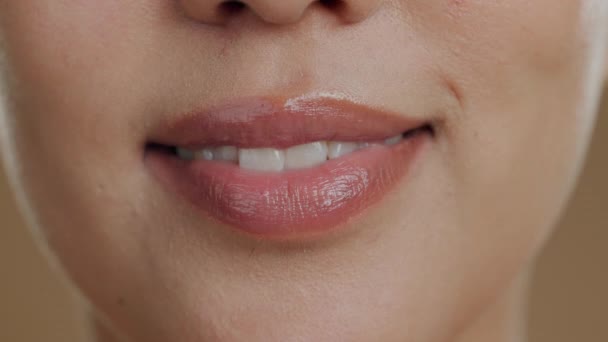 Beauty Dental Teeth Smile Woman Wellness Oral Hygiene Self Care — Stock Video