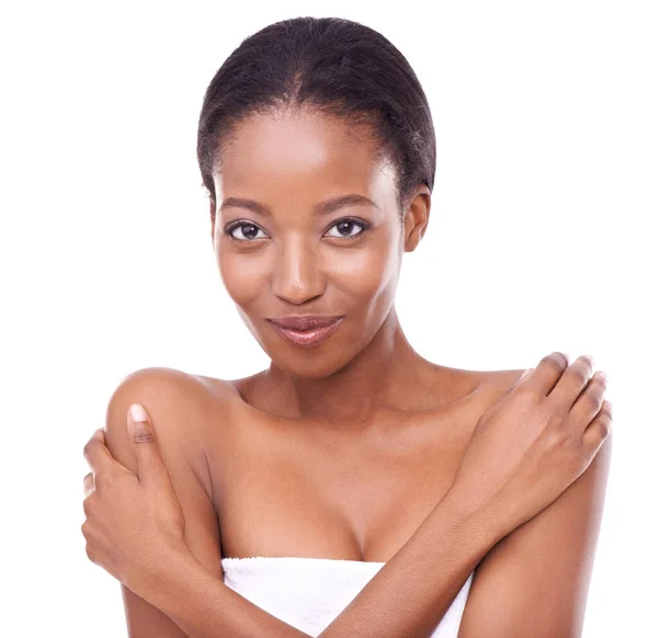 Skincare Success Makes Her Smile Studio Shot Beautiful Young Woman — Stock Photo, Image