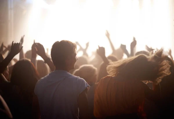 Não Nada Como Música Vivo Fãs Desfrutando Show Rock — Fotografia de Stock