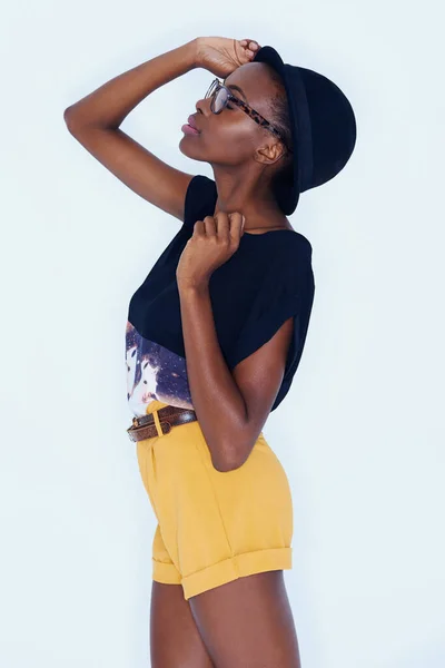 Son Style Est Génial Elle Sait Une Femme Afro Américaine — Photo