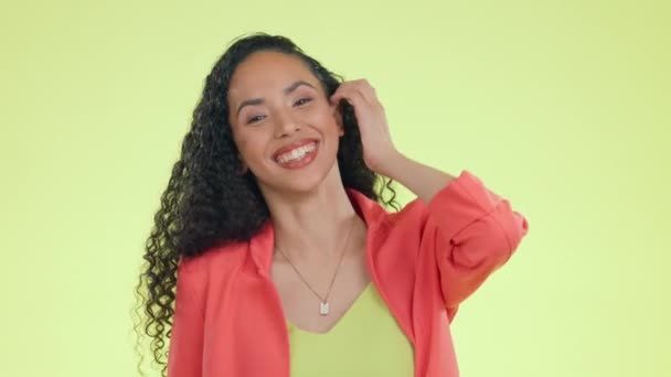 Feliz Rir Sorrir Com Mulher Negra Estúdio Para Comédia Confiança — Vídeo de Stock