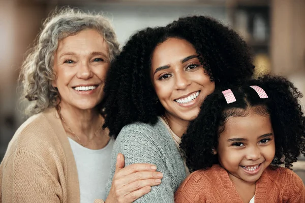 Filhos Pais Avós Com Retrato Uma Família Negra Unindo Sua — Fotografia de Stock