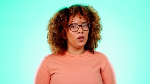 Wut Frustration Und Ärger Über Eine Schwarze Frau Studio Auf — Stockvideo