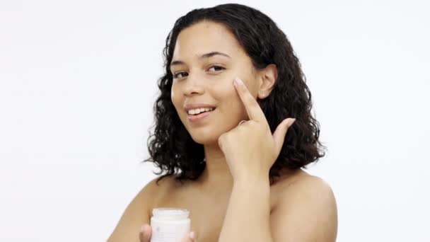 Belleza Crema Rostro Mujer Para Productos Cuidado Piel Bienestar Cosméticos — Vídeos de Stock