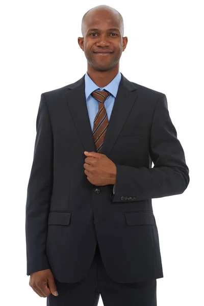Success Comes Easy Him Successful African American Businessman Isolated White — Stock Photo, Image