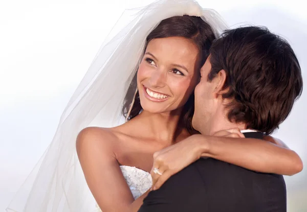 Den Lyckligaste Dagen Deras Liv Brud Och Brudgum Deras Bröllopsdag — Stockfoto