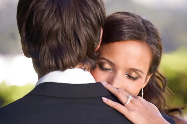 Aku Akan Mencintaimu Selamanya Seorang Pengantin Pada Hari Pernikahan Mereka — Stok Foto