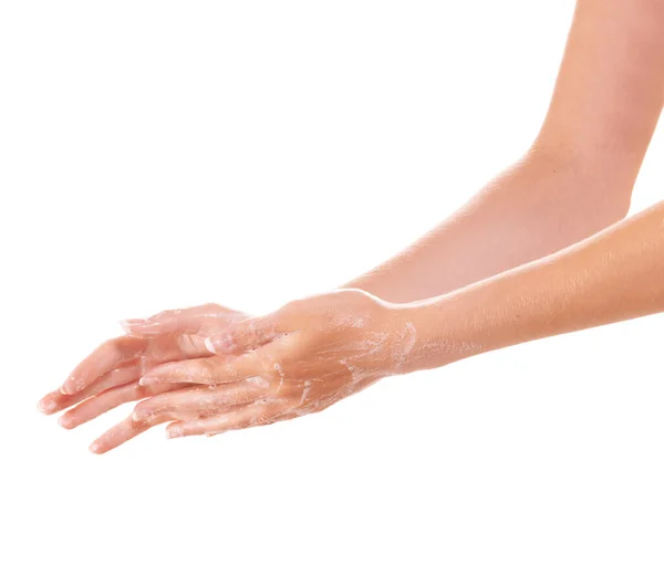 清潔さは素晴らしい 手を掃除している女性が — ストック写真