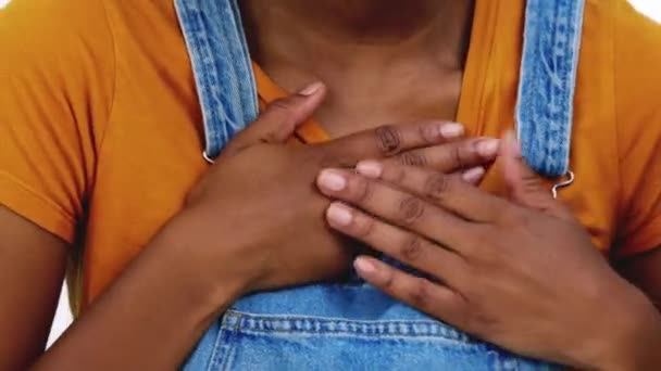 Серцевий Напад Чорна Жінка Екстрена Медична Проблема Болем Від Тривоги — стокове відео
