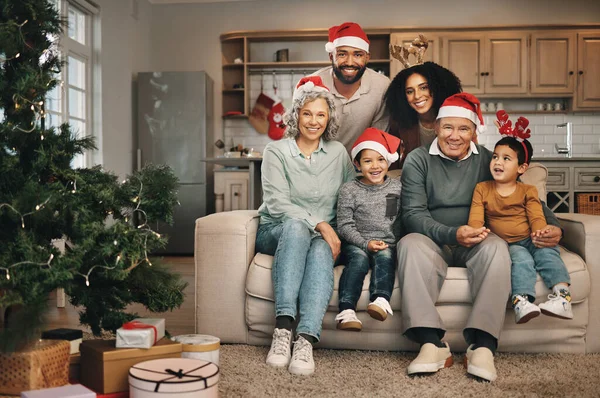 Natal Retrato Família Salão Tempo Qualidade Felicidade Para Vínculo Amoroso — Fotografia de Stock
