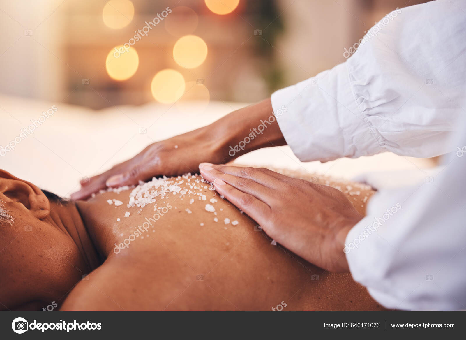 Spa Masaje Sal Espalda Para Desintoxicación Exfoliación Cuidado