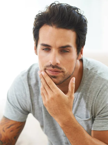 Hes One Fine Looking Man Handsome Young Man Deep Thought — Stock Photo, Image
