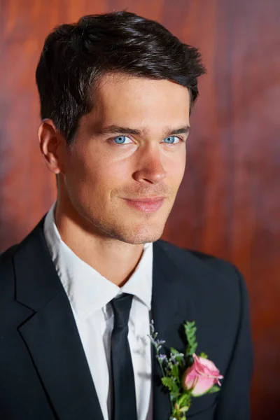 Looking Great His Wedding Day Head Shoulders Portrait Handsome Young — Stock Photo, Image