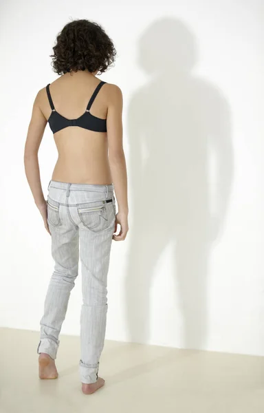 Presja Hollywood Młoda Kobieta Cierpiąca Anoreksję — Zdjęcie stockowe