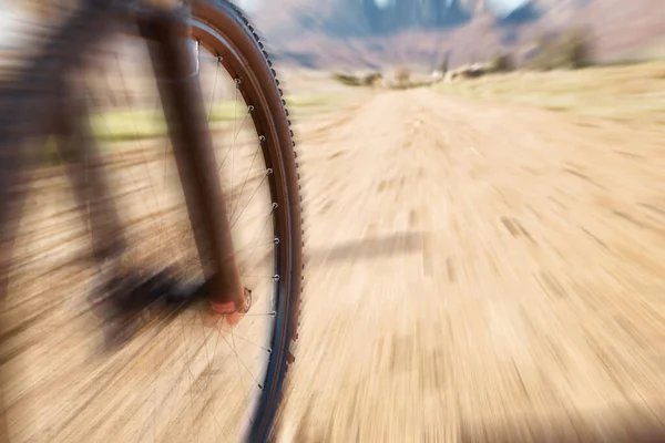 Radfahren Bewegungsunschärfe Und Fitness Der Natur Landschaft Und Training Von — Stockfoto