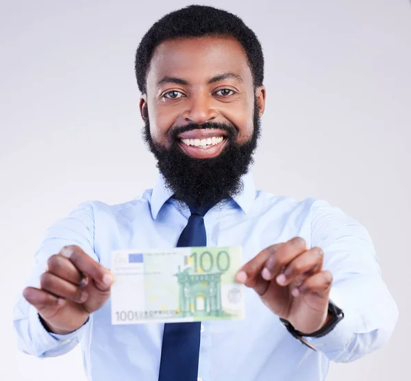 Zwycięskie Pieniądze Portret Lub Czarny Człowiek Szczęśliwy Nagrody Lotto Nagrody — Zdjęcie stockowe