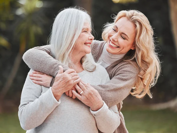 Mother Means World Woman Standing Her Elderly Mother — Stock Photo, Image