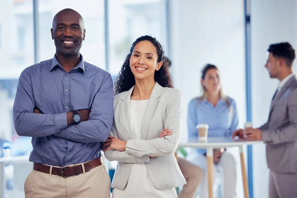 Business Team Portrait Office Staff Smile Company Management Leadership Diversity — Stock Photo, Image